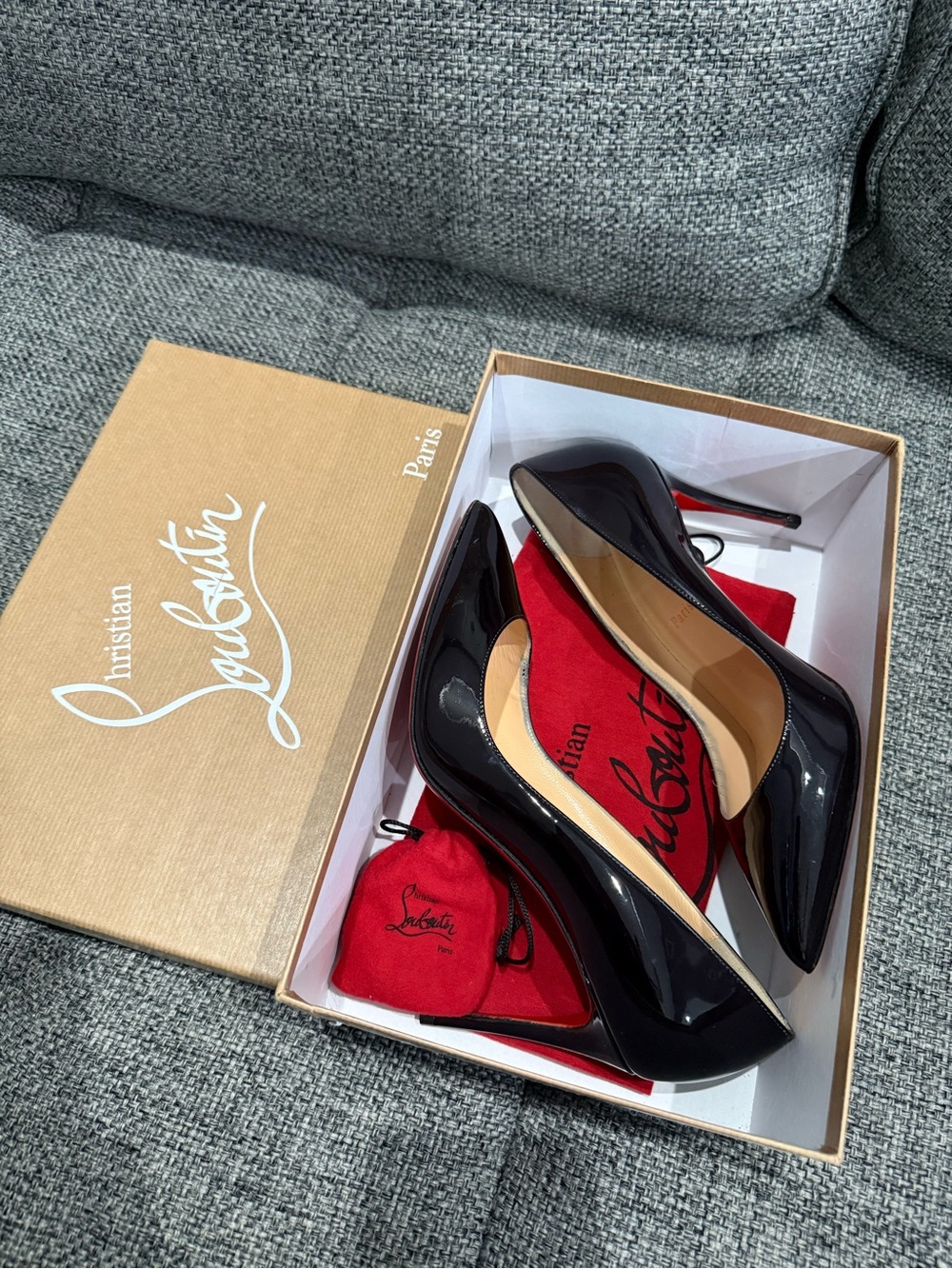 Christian Louboutin Black Patent 85mm Pumps size 38.5, READ DESCRIPTION - Picture 9 of 10
